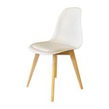 Woodesk SND3014-1BYZ Monza Ağaç Ayaklı Minderli Beyaz Eames Sandalye