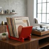 Woodesk Vintra, Plak, Dergi, Gazete, Kitap Için Modüler Raf, Kırmızı Renk - 30 x 25