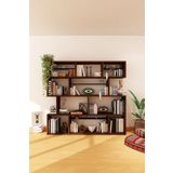 Woodesk Yonca Masif Ağaç Ceviz Renk 200X200 Kitaplık Cpt6007-200
