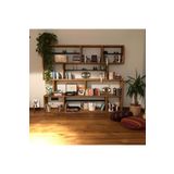 Woodesk Yonca Masif Ağaç Tik Renk 200X200 Cm Kitaplık