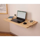 WoodHaus Masif Ahşap Duvara Monte Katlanır Masa 90X45CM– Açılır Kapanır Çalışma Masası, Mutfak / Çizim Masası - 90 x 45 x 3 cm - Naturel