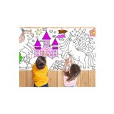 woodhomeworks Unicorn Pembe Evli Temalı Dev Boyama Kağıdı 2,5 Metre Rulo Boyama Kağıdı - Çocuk Eğitici Boyama