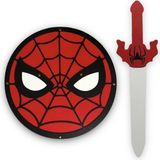 Woodhub 2 Li Ahşap Oyuncak Seti Spider Man Örümcek Adam Kalkanı ve Kılıcı - Ahşap Desenli