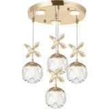 Woodhub 2560-3+1 4lü Sarkıt LED Avize - Ahşap