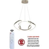 Woodhub 3 Renk Kumandalı Krom Dimmerli LED Avize Dron Ledli Avize - 1 - Ahşap