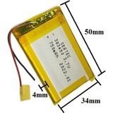 Woodhub 383450 3.7V 750 Mah Lityum Polimer Pil 1.5A (Drone Için Uygun Değildir)