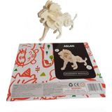 Woodhub 3D Ahşap Puzzle Aslan 34 Parça Kendin Yap Kit (Dıy, Yapboz, Boyanabilir) - Ahşap Desenli