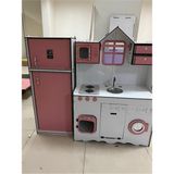 Woodhub 6mm Buzdolaplı Ahşap Oyuncak Mutfak - Ahşap Desenli