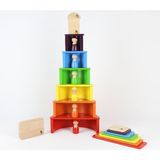 Woodhub 7 Li Waldorf Gökkuşağı Tam Set - Ahşap Desenli