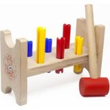 Woodhub Ahşap Çekiç Bloğu Eğitici Oyuncak Ahşap Plastik Dişli Çak Çak Çekiç Oyunu - Ahşap Desenli