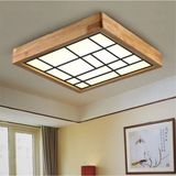 Woodhub Ahşap Çerçeve Tavan LED Aydınlatma Avize 30*30 cm Salon Mutfak Balkon Beyaz 6500K Işık AV3030TEKLI - 1