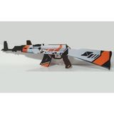 Woodhub Ahşap Csgo Asimov Ak-47 Renkli Lastik Atan Ak-47 Oyuncak - Ahşap Desenli