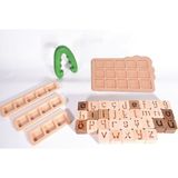 Woodhub Ahşap Kelime Oyunu - Türkçe Harfler (Montessori - %100 Doğal) - Eğitici Oyuncak - Ahşap Desenli