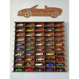 Woodhub Ahşap Oyuncak Araba Rafı 1/64 Araçlar Için (Ceviz) - Ahşap Desenli