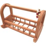 Woodhub Ahşap Oyuncak Orta Boy Beşik - Ahşap Desenli