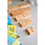 Woodhub Ahşap Sayı Çubukları Ahşap Oyuncak Wooden Toys (33 Parça Öğretici Eğlenceli Matematik Seti) - Ahşap Desenli