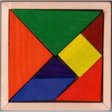 Woodhub Ahşap Tangram Zeka Gelişim Eğitici Oyuncak Orta Boy Üst Kalite - Ahşap Desenli