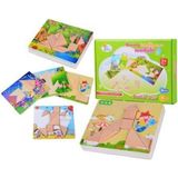 Woodhub Ahşap Zeka Modül Oyunu Hem Puzzle Hem Tangram Oyunu - Ahşap Desenli