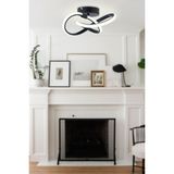 Woodhub Alen Modern Plafonyer Siyah Beyaz Işık Tavana Sıfır Salon Mutfak Hol LED Avize - 1 - Ahşap