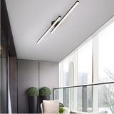 Woodhub Alüminyum Modern Tavan Koridor Aydınlatması Çubuk LED Siyah Günışığı Lineer Avize Armatür Ikili LED