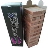 Woodhub Balancex Jenga Kule Oyunu ( Denge Oyunu ) Ahşap 54 Parça / Ant Yazı - Ahşap Desenli