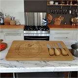 Woodhub -Bambu Peynir Sunum Tahtası 3 Bıçaklı