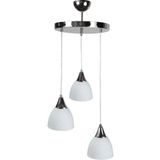 Woodhub Begüm Modern Krom Renk Beyaz Camlı Salon - Mutfak - Yatak Odası 3 Lü Avize - 1 - Ahşap