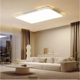 Woodhub Beyaz Kumandalı Dimli 90 x 60 cm 3 Işık Renkli Dikdörtgen Tavan Lambası,modern LED Aydınlatma,avize - 1 - Ahşap