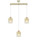 Woodhub Boris 3lü Sıralı Krem-Bakır Sarkıt Modern Genç Odası Mutfak Salon Avize - 1 - Ahşap