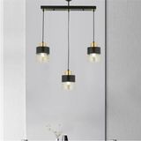 Woodhub Boris 3lü Sıralı Siyah Gold Sarkıt Modern Genç Odası Mutfak Retro Salon Avize - 1 - Ahşap