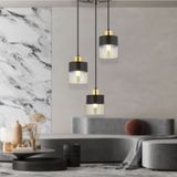 Woodhub Boris 3lü Yuvarlak Siyah Gold Sarkıt Modern Genç Odası Mutfak Retro Salon Avize - 1 - Ahşap