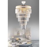 Woodhub Çağla 6 Lı Beyaz Beş Katlı Modern Kristal Avize - 1 - Ahşap