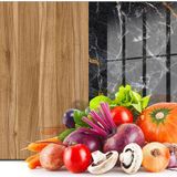 Woodhub Cam Kesme Tahtası Ahşap Mermer Desenli 20X30 cm
