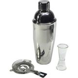 Woodhub Çelik Kokteyl Shaker Seti 700 cl + Jıgger 1/2 Polıkarbon + Kokteyl Suzgecı