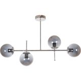 Woodhub Çello Modern Lüks Tasarım Krom Renk Füme Camlı Tavan Yemek Masası Üstü -Salon 4 Lü Avize - 1 - Ahşap