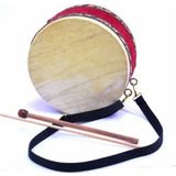 Woodhub Çocuk Davulu Hayvan Derili 17CM +2 Tokmak - Ahşap Desenli