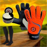 Woodhub Degaj Çocuk Kapıcı Kaleci Eldiveni Junior Kidz Goalkeeper Gloves Bilek Bandajlı Tutuş Krem Jeli - -- - Altın