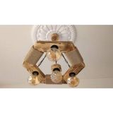 Woodhub Dekoratif 4'lü Halatlı Altıgen Otantik Ahşap Vintage Avize - 1