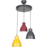 Woodhub Denis Modern Tasarım Turuncu Siyah Bordo Renk Metal Cafe - Mutfak 3 Lü Avize - 1 - Ahşap