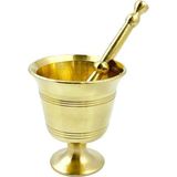 Woodhub Döküm Pirinç Sarı Tokmak Havan Sarımsak Ezici 8cm Mini1