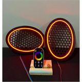 Woodhub Dokunmatik Kumandalı Neon Işıklı Oval Hoparlör Kapağı 1 Takım (2 Adet) 6x9