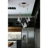 Woodhub Elegance Modern Kelebek Üçlü Sarkıt LED Avize Krom Ledli Kelebek Avize