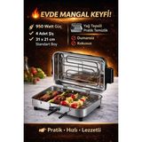 Woodhub Elektrikli Izgara Mangal, 31×21 Cm, 950 W, Pratik ve Şık Tasarım - Bakır
