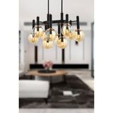 Woodhub Erna 10LU Sarkıt Modern Retro Sarkıt , Salon Avize - Ahşap
