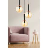 Woodhub Erna 3lü Sarkıt Yuvarlak Siyah Modern Genç Odası Mutfak Retro Salon Sarkıt Avize - 1 - Ahşap