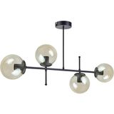 Woodhub Feris Modern Tasarım Salon Mutfak Yatak Odası Siyah Renk Bal Camlı 4 Lü Avize - 1 - Ahşap