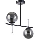 Woodhub Feris Modern Tasarım Salon Mutfak Yatak Odası Siyah Renk Füme Camlı 2 Li Avize - 1 - Ahşap