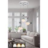 Woodhub Forde 3'lü Power Ledli Kumandalı Modern Lüks Sarkıt Avize, 3 Renk: Sarı-Beyaz-Gün Işığı - Krom - 1 - Ahşap