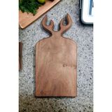 Woodhub Geyik Boynuzu Figürlü Kesme Tahtası Masif Ceviz Ağacı