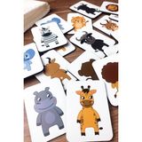 Woodhub Hayvanları Eşleştirme Oyunu Ahşap Bebek ve Okul Öncesi Eğitici Montessori Oyuncak Kreş Zeka Kartlar - Ahşap Desenli